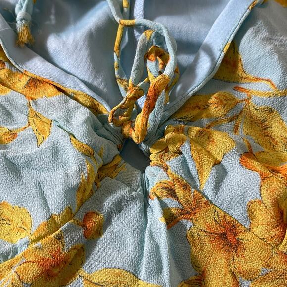 Vintage Y2K Ethereal Romantic Summer resort floral ruffle bottom blind date XS - Picture 10 of 11